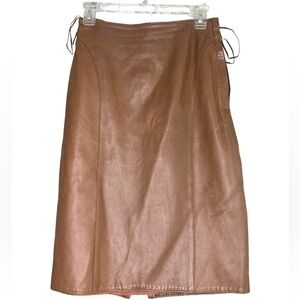 Vintage Brown Leather Skirt